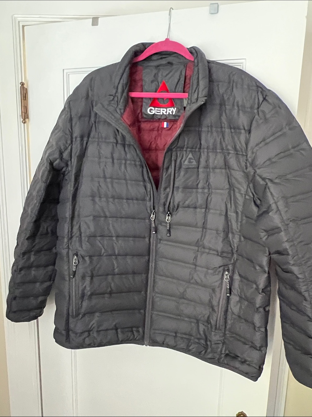Gerry Weber Men's Quilted Puffer Jacket in Charcoal with Red Lining